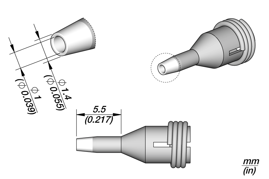 C360003 - Through-hole Desoldering Tip Ø 1